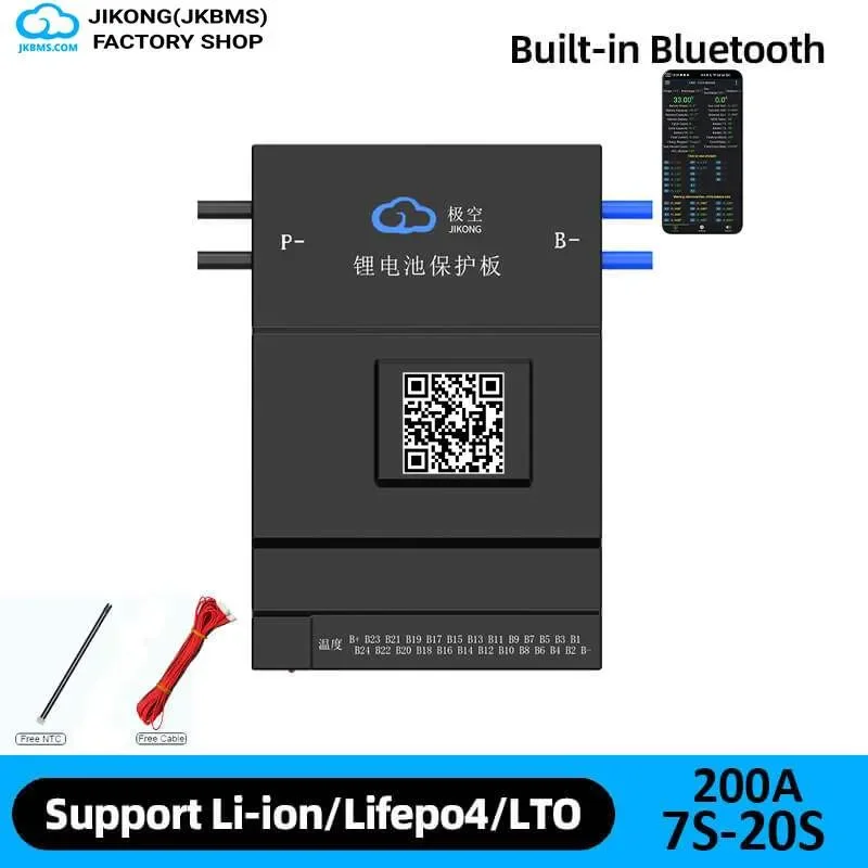 JKBMS JK-B2A20S20P Smart Active Balance BMS | 200A Continuous Discharge | 2A Active Balancer | 8S-20S LiFePO4/Li-ion/LTO — JK (Jikong BMS)