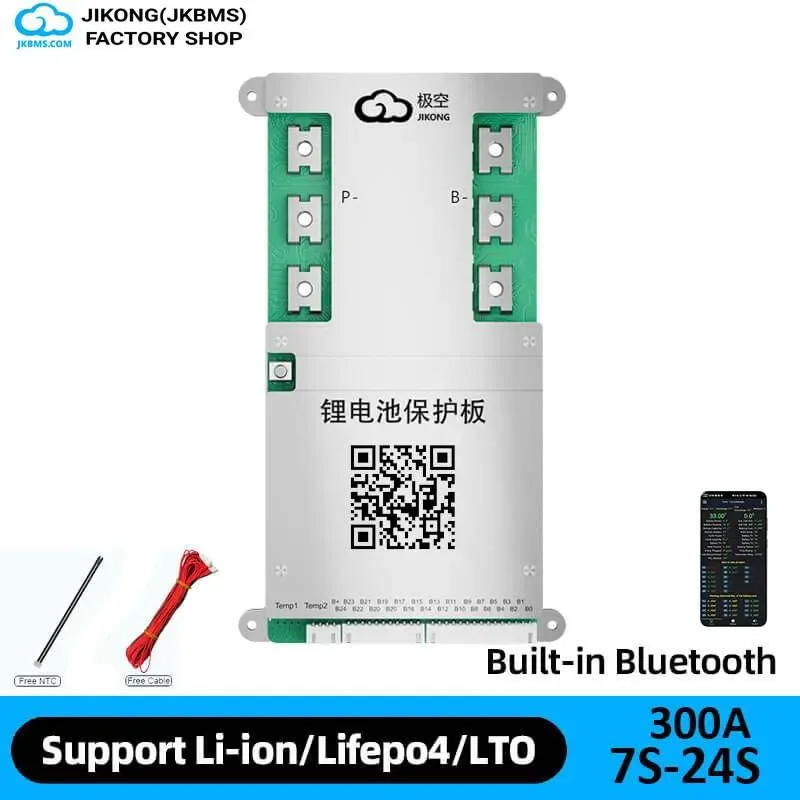 JKBMS JK-B2A24S30P Smart Active Balance BMS | 300A Continuous Discharge | 2A Active Balancer | 8S-24S LiFePO4/Li-ion/LTO — JK (Jikong BMS)