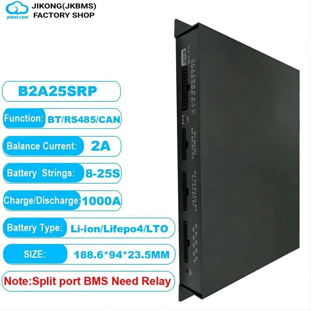 JKBMS JK-B2A25SRP Smart Active Balance BMS | 2A Active Balancer | 7S-25S LiFePO4/Li-ion/LTO Relay BMS — JK (Jikong BMS)