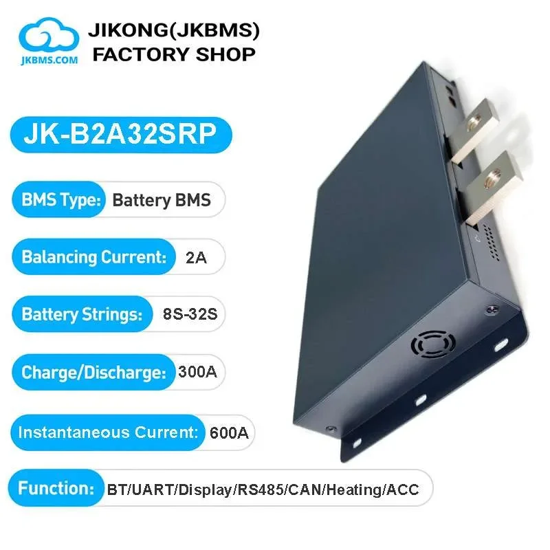 JK BMS B2A32SRP | 300A Continuous Discharge | 2A Active Balancer | 8S-32S LiFePO4/Li-ion/LTO Smart BMS — JK (Jikong BMS)