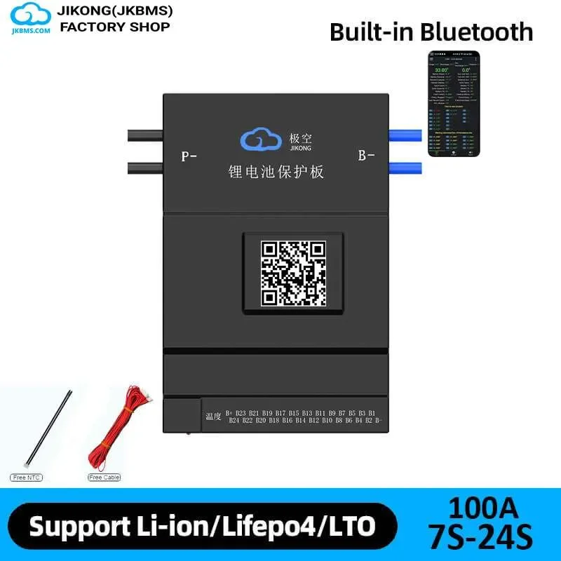 JKBMS JK-BD6A24S10P Smart Active Balance BMS | 100A Continuous Discharge | 0.6A Active Balancer | 8S-24S LiFePO4/Li-ion/LTO — JK (Jikong BMS)