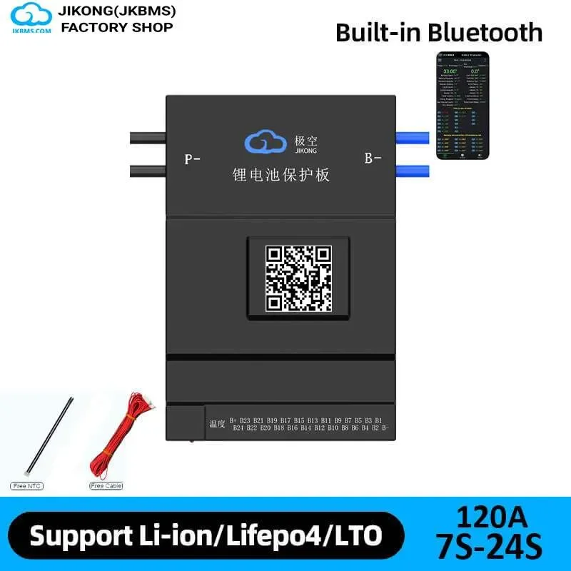 JKBMS JK-BD6A24S12P Smart Active Balance BMS | 120A Continuous Discharge | 0.6A Active Balancer | 8S-24S LiFePO4/Li-ion/LTO — JK (Jikong BMS)
