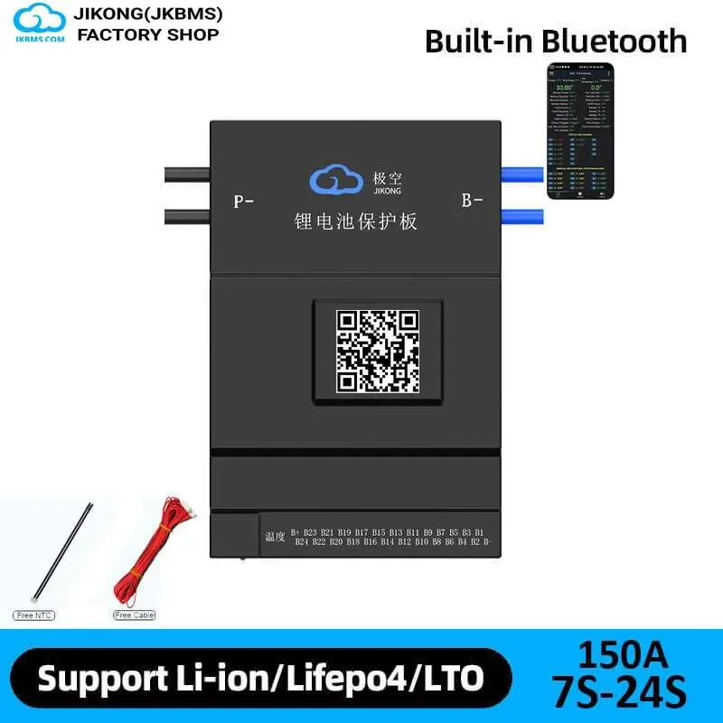 JKBMS JK-BD6A24S15P Smart Active Balance BMS | 150A Continuous Discharge | 0.6A Active Balancer | 8S-24S LiFePO4/Li-ion/LTO — JK (Jikong BMS)